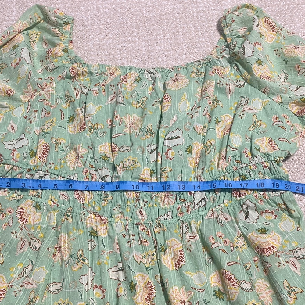 Torrid Mint Floral Peplum Blouse Size 2X - Picture 13 of 15